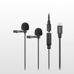 میکروفن یقه ای بویا BOYA BY-M2D Dual Clip-on Lavalier Microphone For IOS