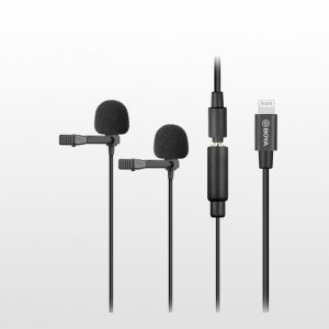 میکروفن یقه ای بویا BOYA BY-M2D Dual Clip-on Lavalier Microphone For IOS