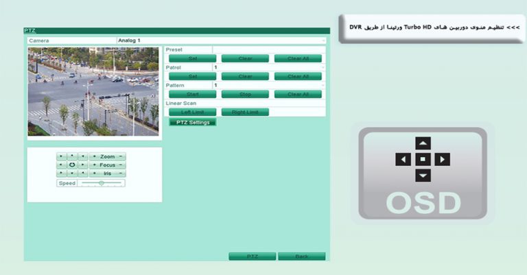 راهنمای منوی OSD ورتینا
