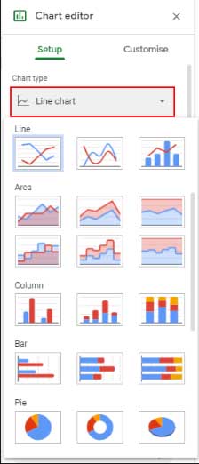 ایجاد جدول و نمودار در Google Sheets
