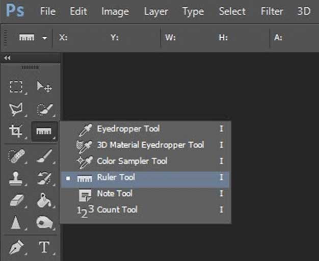 view ruler in photoshop