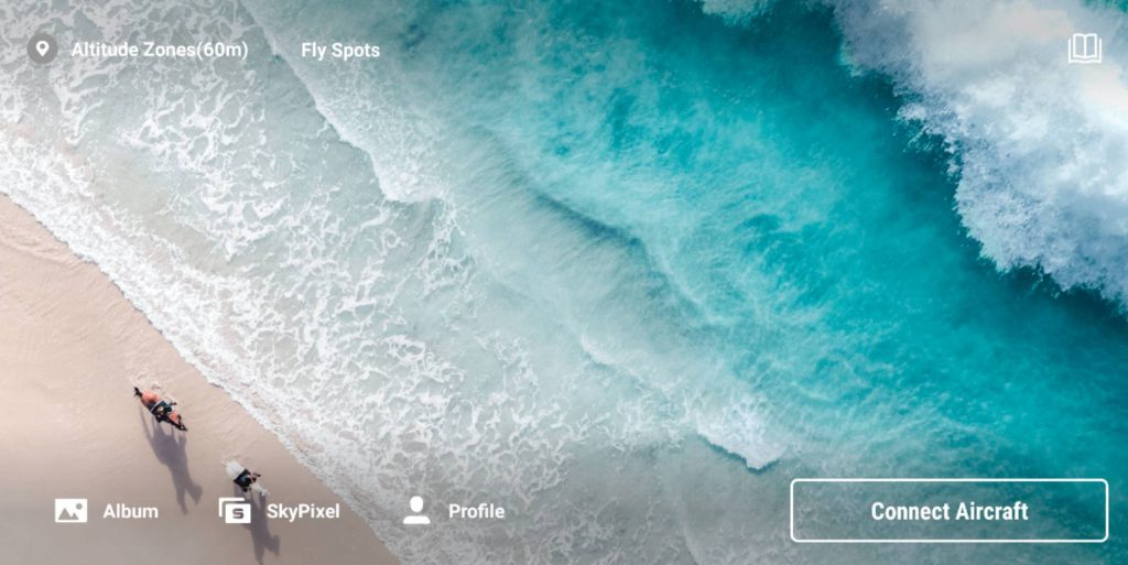 DJI Fly App: Home Screen