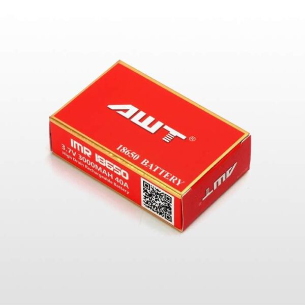 باتری ژیون کرین (2 تایی) AWT IMR 3000mAh 3.7V 40A Rechargeable Batteries