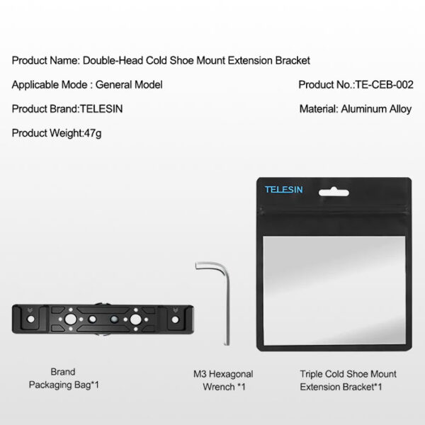 خرید براکت مانت دوتایی کلدشو موازی TELESIN TE-CEB-002