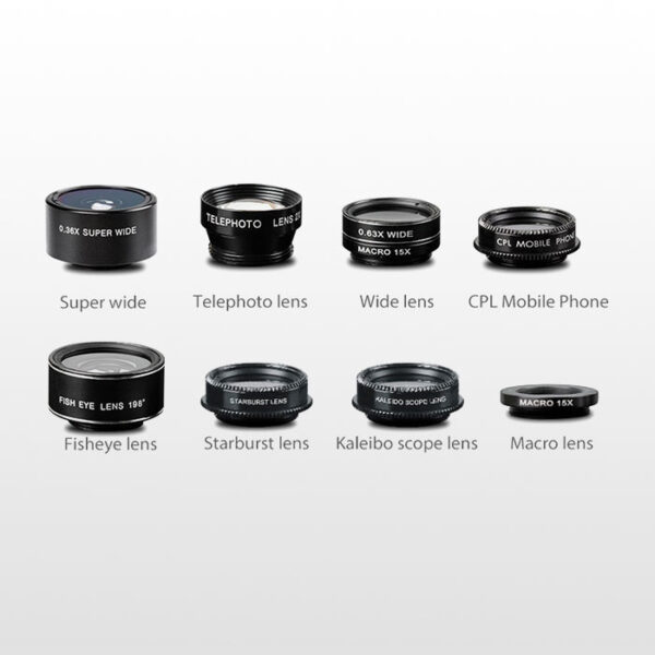 کیت لنز کلیپسی موبایل Iboolo 8-in-1 Mobile Lens Kit