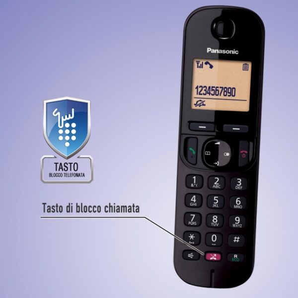 دکمه بلاک تماس های مزاحم تلفن بیسیم پاناسونیک KX-TGC250
