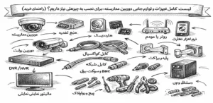 بررسی لوازم جانبی دوربین مداربسته؛ چک لیست لوازم نصب و جانبی (کابل، هارد، BNC) در پایاتل